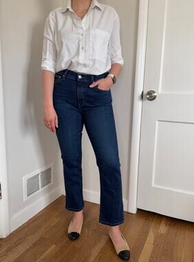 AYR The Pop Straight Ankle Denim Jeans Women’s Sz 26S Dark Wash 24/25” Inseam